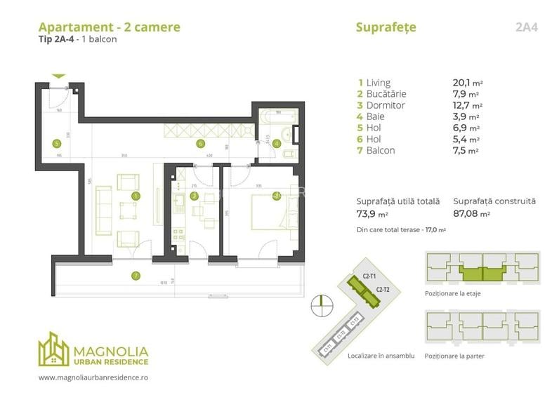 64C Ap 2 cam Magnolia Urban Residence Metrou Straulesti terasa XXL mutare imedia - 2