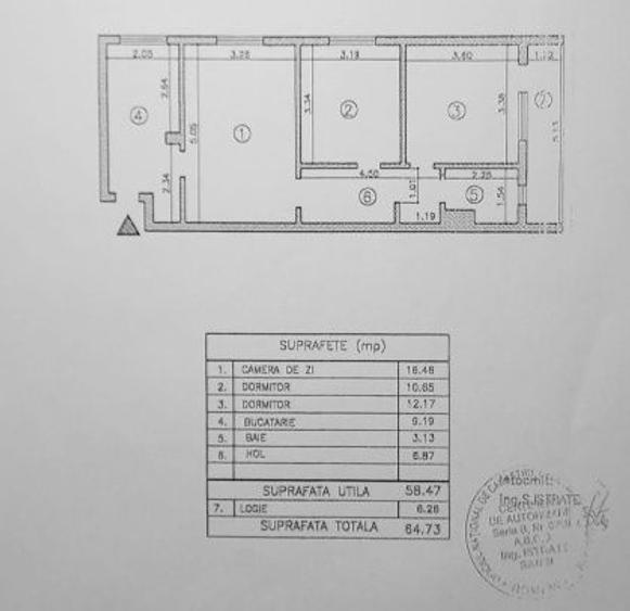 Apartament - 3 camere - semidecomandat - Iancului