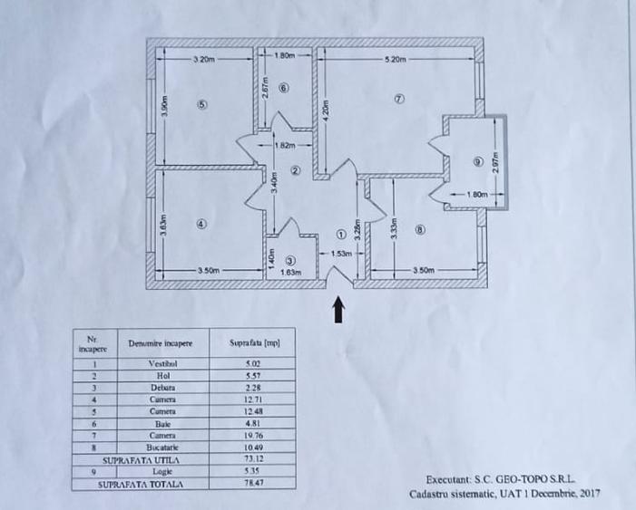 Apartament 3 camere | 78,47 mp |Parter|Acces catre gradina |Comuna 1 Decembrie