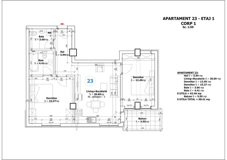 Apartament 3 camere | zona Maramures | strada Tebea | Reducere avans 80%