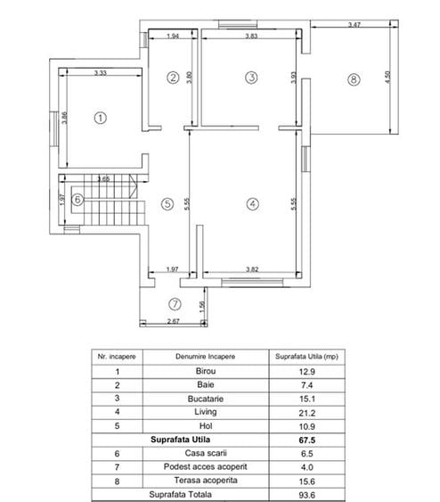 Vila 5 camere D+P+1E 775mp terenlanga padure - Valea Lupului