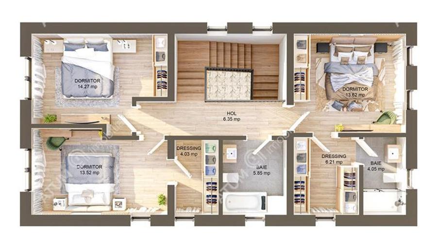 Casa individuala la cheie cu 4 camere 145 mp utili 644 mp teren
