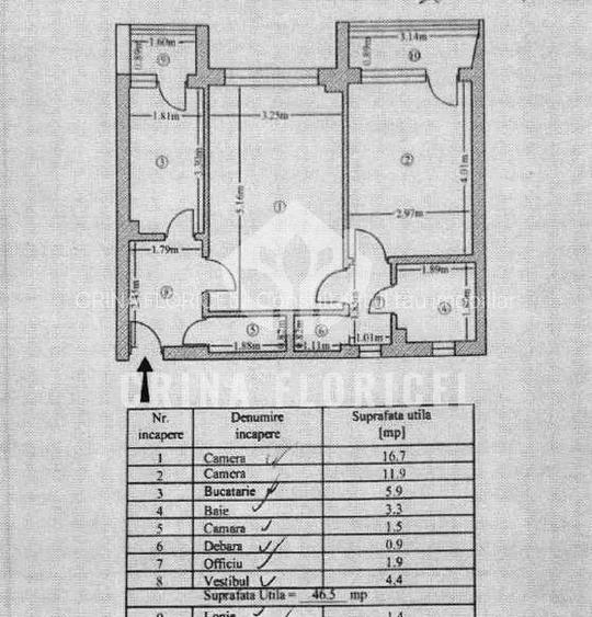 OPORTUNITATE - Vanzare Apartament 2 camere , 50,6 mp, neamenajat,  Dorobanti - 7