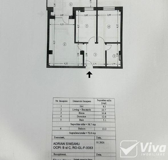 Ap 3 camere intr-un cartier exclusivist, etaj 1, 72mp - Platou Galata!