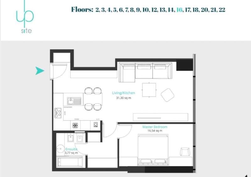 Apartament 2 camere – Up Site Florească - Etajul 16 Parcare+Depozitare