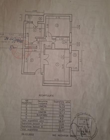 PACURARI MOARA DE FOC (AUTOCENTER) 2 CAMERE DECOMANDAT 65 MP BLOC 1990 COD161560