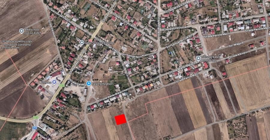 Teren intravilan în Techirghiol, 500 mp, deschidere 19,3 mp