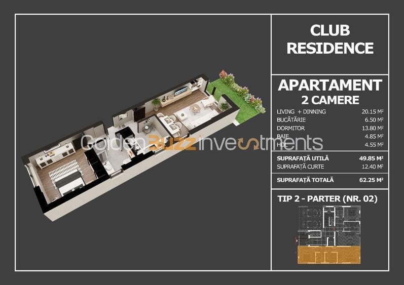 Apartament 2 camere | Gradina Proprie | Bucatarie Inchisa |