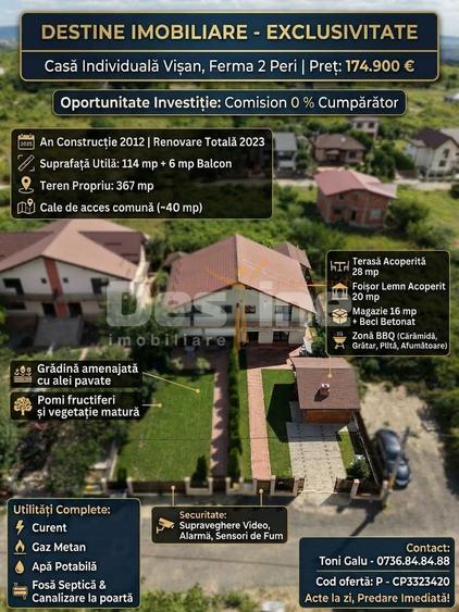 Comision 0% | Casă Decomandată Vișan – Cu Terasă & Foișor