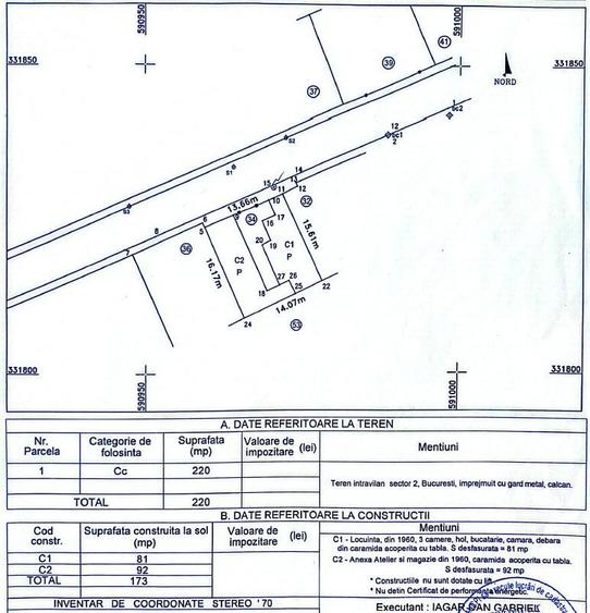 Teren de vanzare 225 mp., regim de inaltime P+2 - Andronache/reper str. Oituz