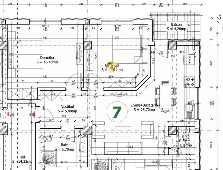 Apartament 3 camere - 65.2 mp + Balcon - Aproape de DN1 - Otopeni