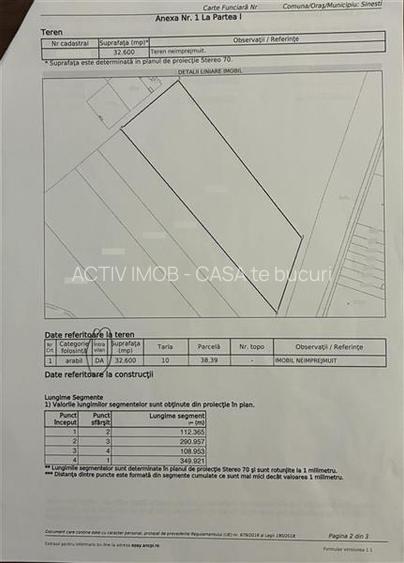 Pachet 3 terenuri intravilane Sinesti 12 euro mp - 3