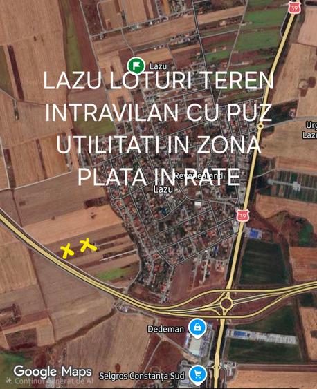 Lazu teren 500mp intravilan cu PUZ-in RATE!