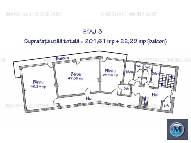 Spatiu birouri de inchiriat, zona Ultracentral, 407.31 mp #11158