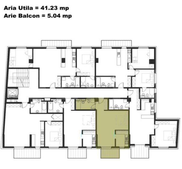 Apartament 1 camera, 41 mp, bucatarie inchisa, zona Iulius Mall