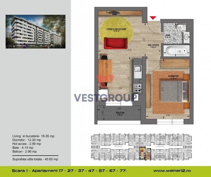 Apartament 2 camere Tip Studio Militari Mutare imediata Direct Dezvoltator
