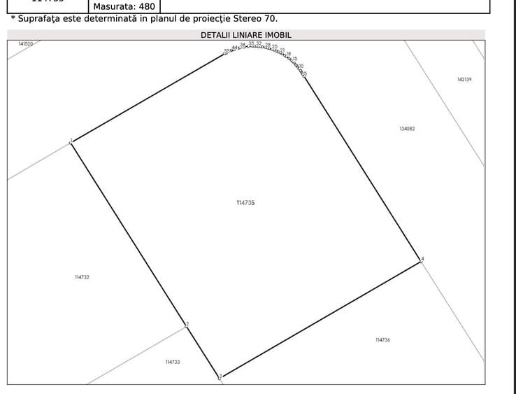 480 mp teren intravilan Plevnei 20,3 front stradal si 19,3 utilități