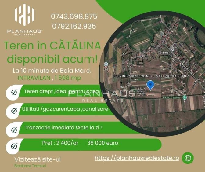 Teren intravilan Cătălina, 1 598 mp ,acces din drum principal