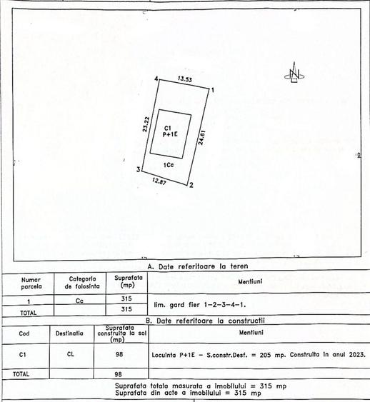 Valul lui Traian casa P+1 BCA 315 mp teren
