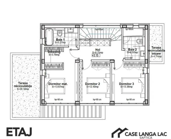 Casa de vanzare Saftica - langa lac -140 mp utili, 3 dormitoare, 550mp teren