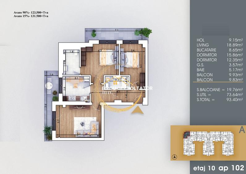 Finalizat Decomandat 2bai Terasa 10 minute de metrou Teclu Titan Ikea