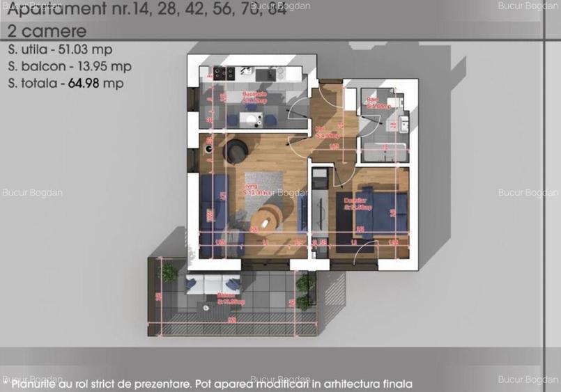 Apartament Elegant & Modern (Bloc 2023) | Etaj 1 | Balcon Generos | Zona Titan