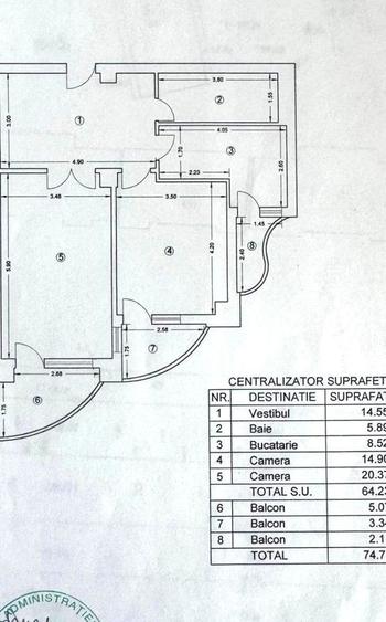 Apartament 2 Camere Unirii, Vedere Panoramică Zepter | Bloc Monolit 1997, 75mp