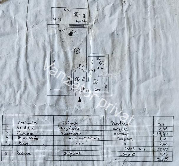 Garsonieră cu vedere la parcul Cismigiu, nerenovata
