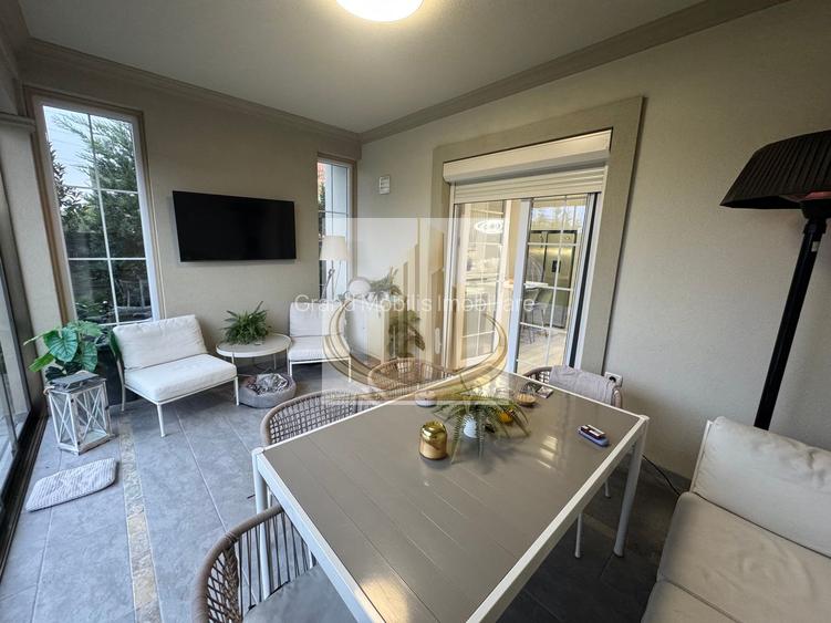 Casa in stil mediteranean, ultrafinisată 5 camere, 3 bai + curte.