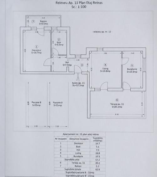 COMISION 0% | 2 Camere Giroc | 57,2 mp | Terasa 20,2 mp | 2 parcari
