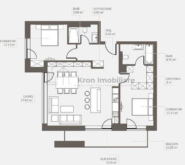 Apartament 3 camere