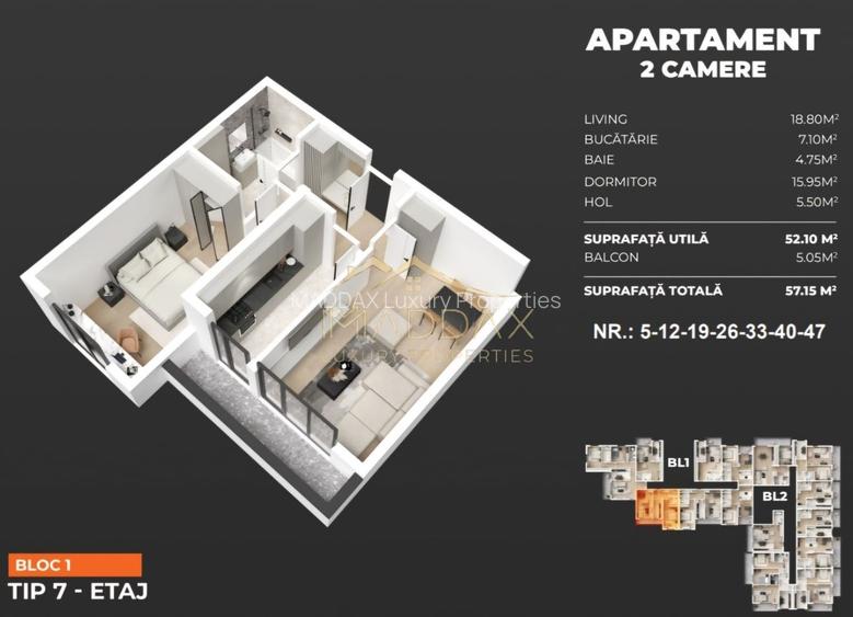 Apartament 2 camere / 57.15 mp/ Popesti Leordeni/ zona Berceni