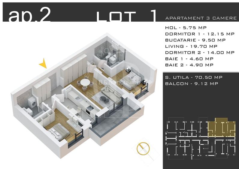 Th Pallady-Apartament 3 camere-Parcare Gratis-Metrou Teclu - 1