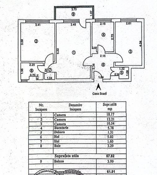 Apartament cu potential 3 cam Micro 17 etaj 1 liber