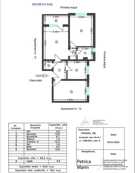 Apartament 3 camere etajul 3  strada Siret - Adjud - 1