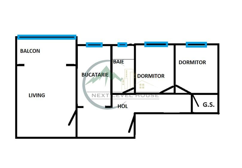 Apartament 3 camere, Judetean