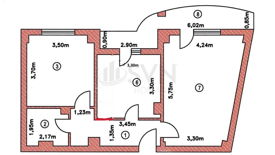 REA1029777 Apartament 2 camere decomandat, Domenii, 60 mp,et 6