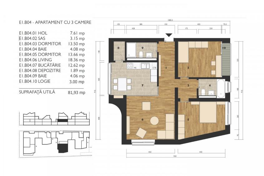 Apartament cu 3 camere | complet finisat