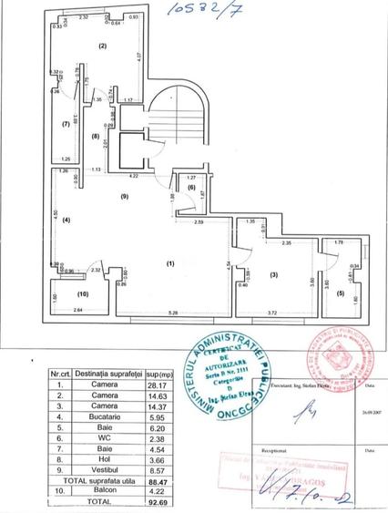 13 Septembrie - 3 Camere - 92 mp - 3 Bai - Bloc 2007 - COMISION 0%