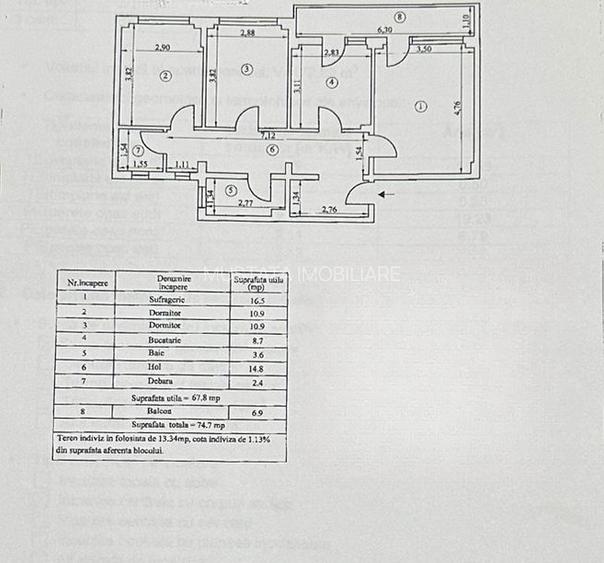 - Apartament 3 camere etaj 2, zona Vidin, renovat 2022 - 12