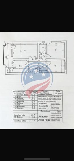 Apartament 3 camere decomandate, 71 mp, bloc cărămidă, centrală proprie