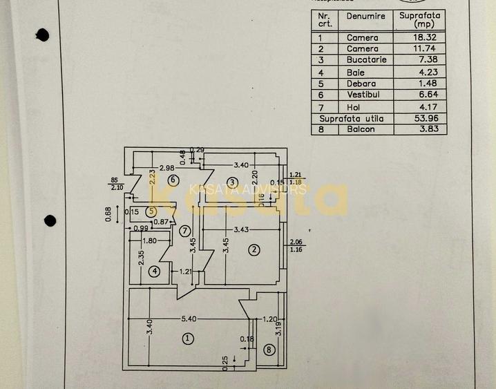 2 camere 58 MP |2 bai - Boiler| Ozana/Titan/1 Decembrie 1918| Sector3 - 8