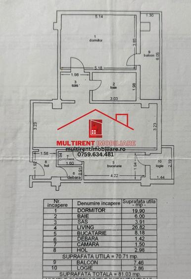 APARTAMENT 81 MP/ ZONA BUNA /ETAJ 2 !