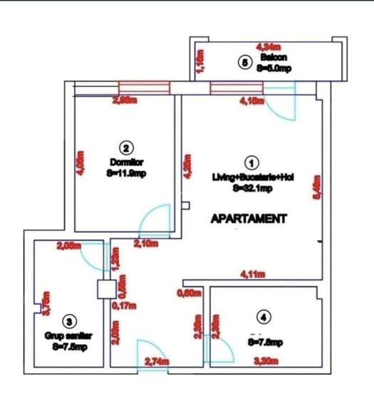 Apartament 2 camere | 60 MP | Etaj 3/8 | LIFT | 1 PARCARE | DECOMANDAT | AREX - 5