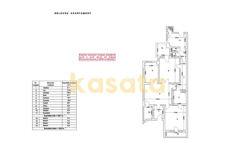 Apartament 4 camere de vanzare | Piata Romana - ASE | 107mp utili - 1