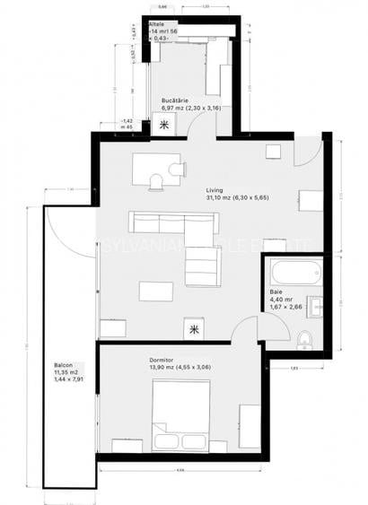 Apartament cu doua camere, situat in Zorilor/UMF - 15