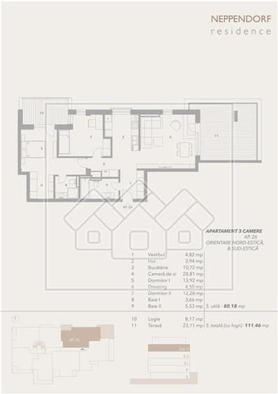 Apartament 3 camere, 2 terase mari, bloc nou, zona buna