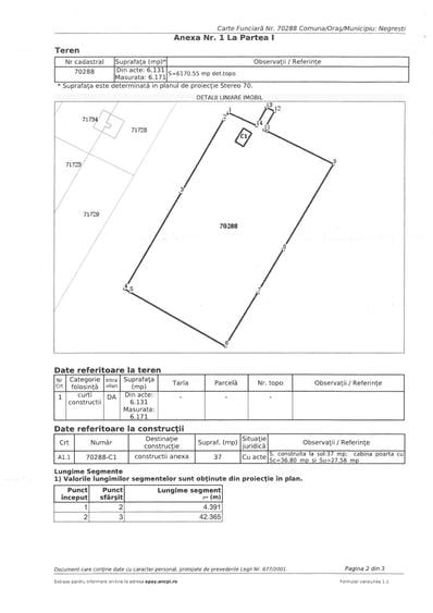 Vand teren 6170 mp in Vaslui, localitate Negresti