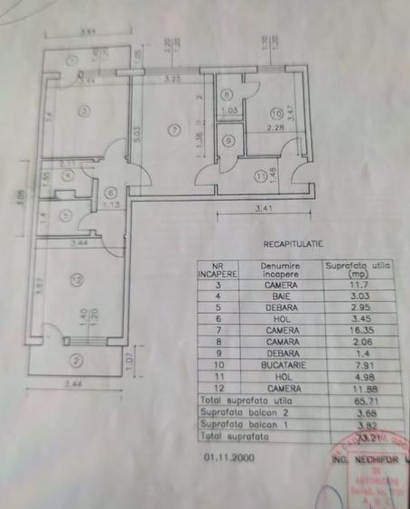 Apartament de vânzare, zona PODU ROȘ, 3 camere, semidecomandat, etaj 1