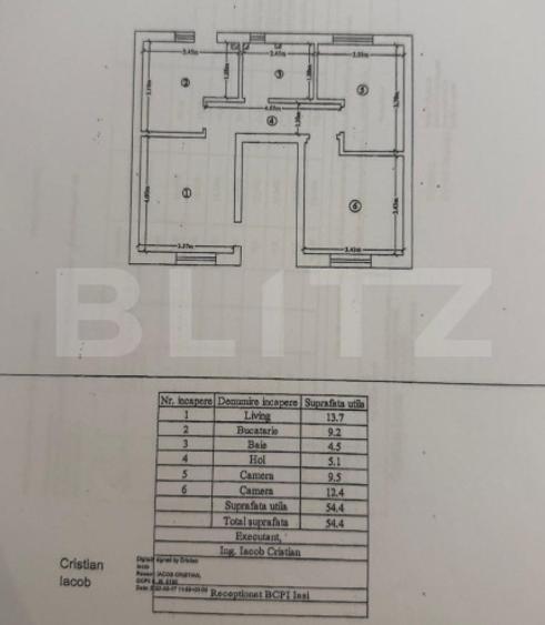 Apartament 3 camere, 55 mp - Lunca Cetatuii